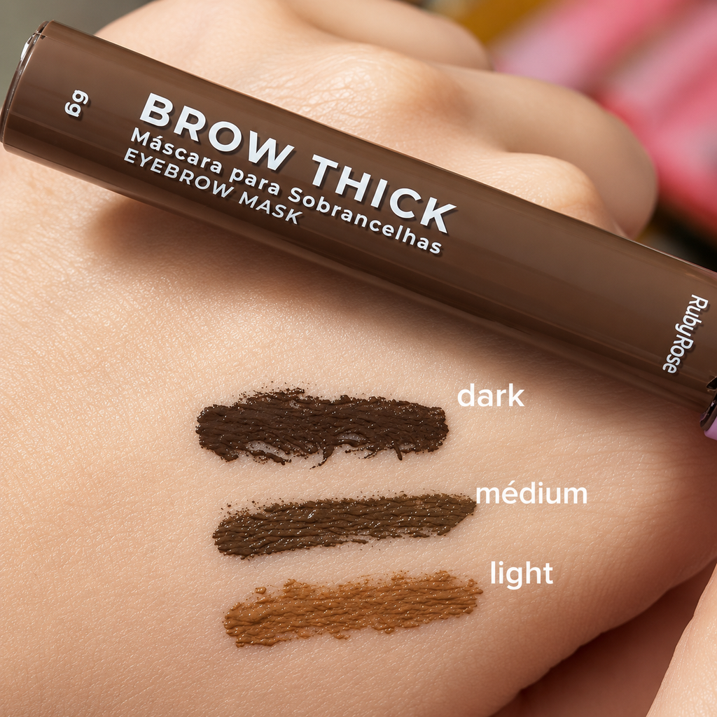 Máscara para Sobrancelhas Brow Thick Ruby Rose 6g Efeito Natural