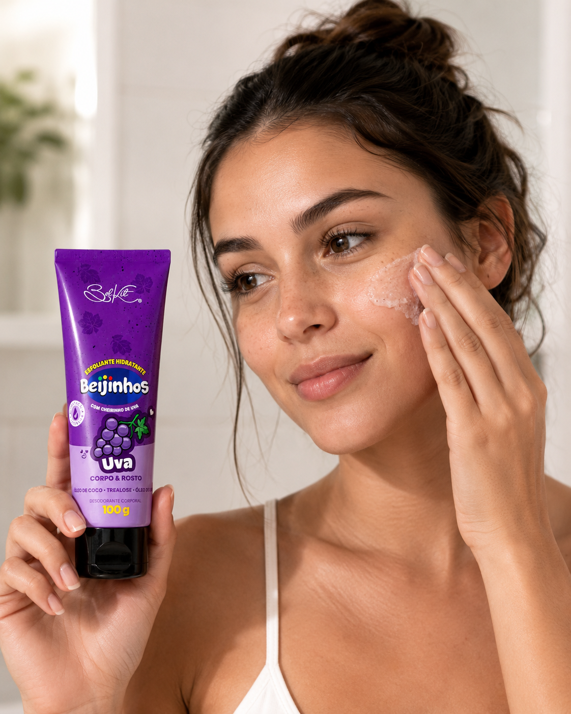 Esfoliante Hidratante Beijinhos Belkit Corpo Rosto Morango Uva Melancia 100g