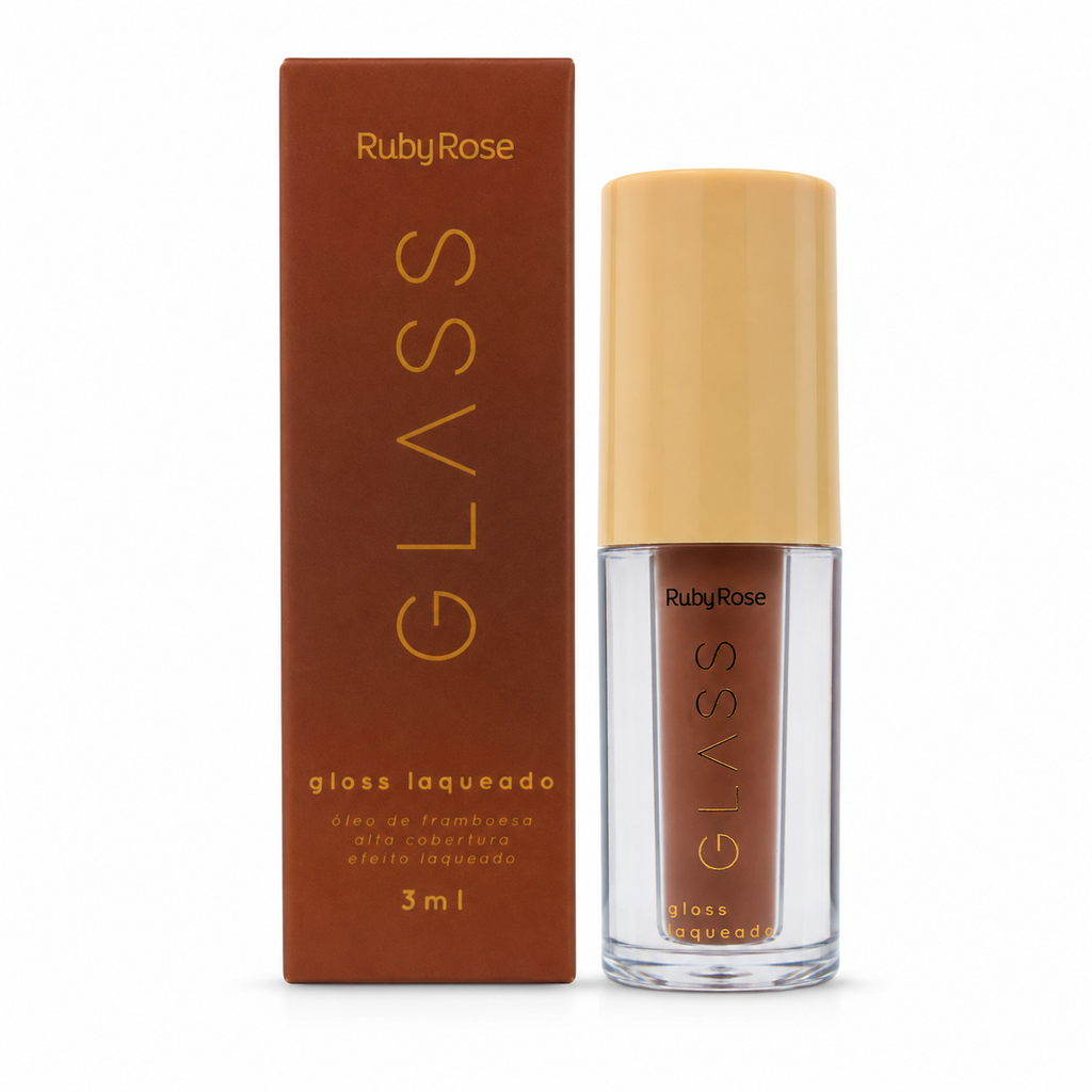 Gloss Labial Ruby Rose Glass Laqueado Brilho Intenso Alta Cobertura