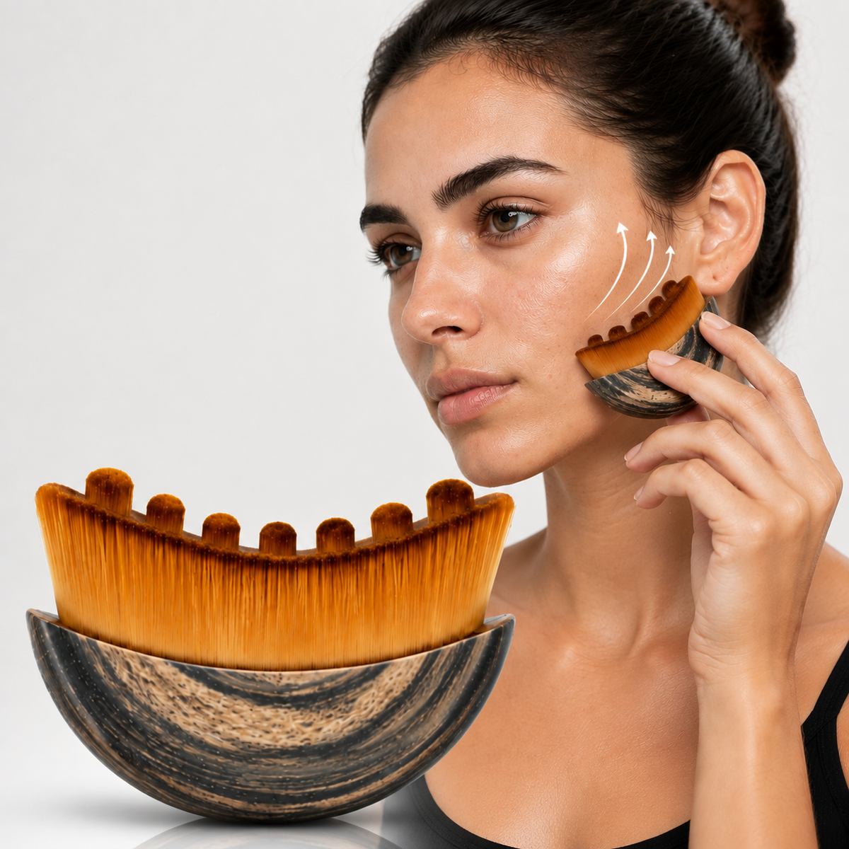 Escova Facial Drenagem Linfática Modeladora Massageadora Cerdas Macias Para Rosto