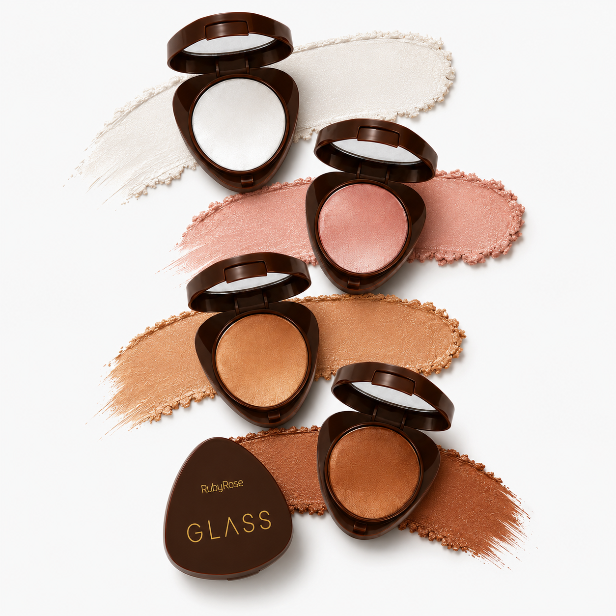 Iluminador Baked Glass Ruby Rose Glow Facial Brilho Intenso Maquiagem Profissional