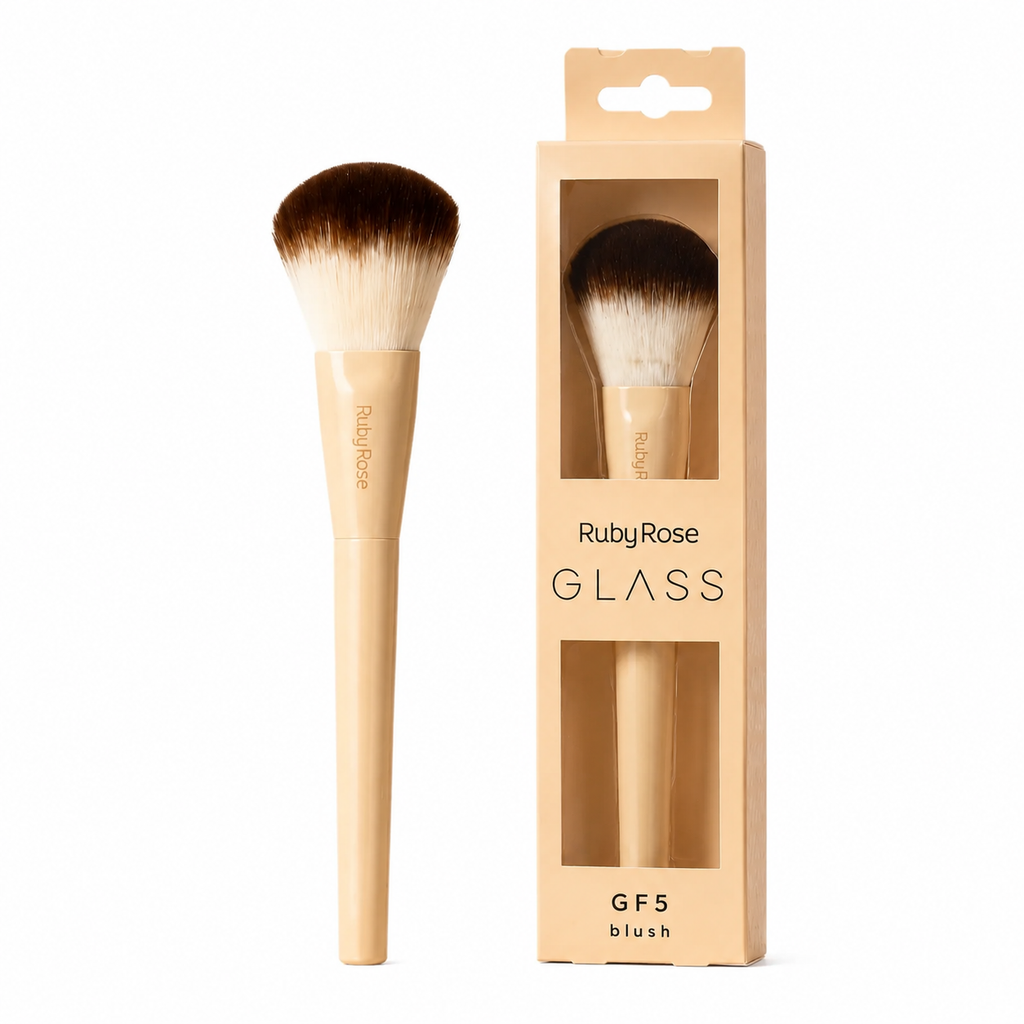 Pincel Maquiagem Para Blush Ruby Rose Glass GF5 Precisão Esfumado