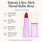 Batom Ultra Slick Mood Ruby Rose Vitamina E Alta Cobertura Cremoso Matte
