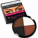 Kit Corretivo Sobrancelha Bella Femme 3 Cores + Moldes Fixador