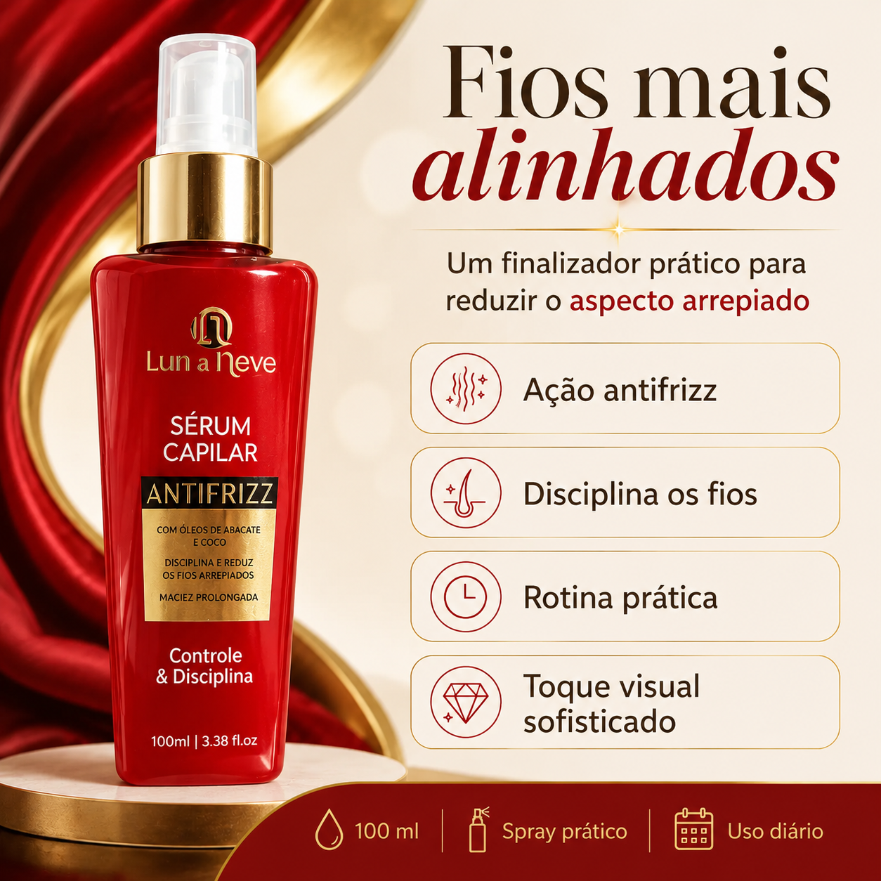 Sérum Capilar Vermelho Antifrizz 100ml