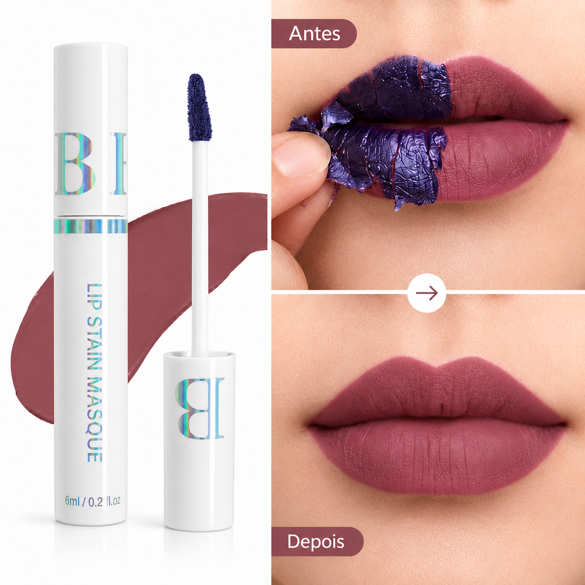 Máscara Labial Lip Stain Masque Longa Duração Resistente à Água 6ml