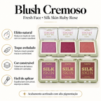 Blush Cremoso Fresh Face Silk Skin Ruby Rose 7,4g Alta Pigmentação Acetinado