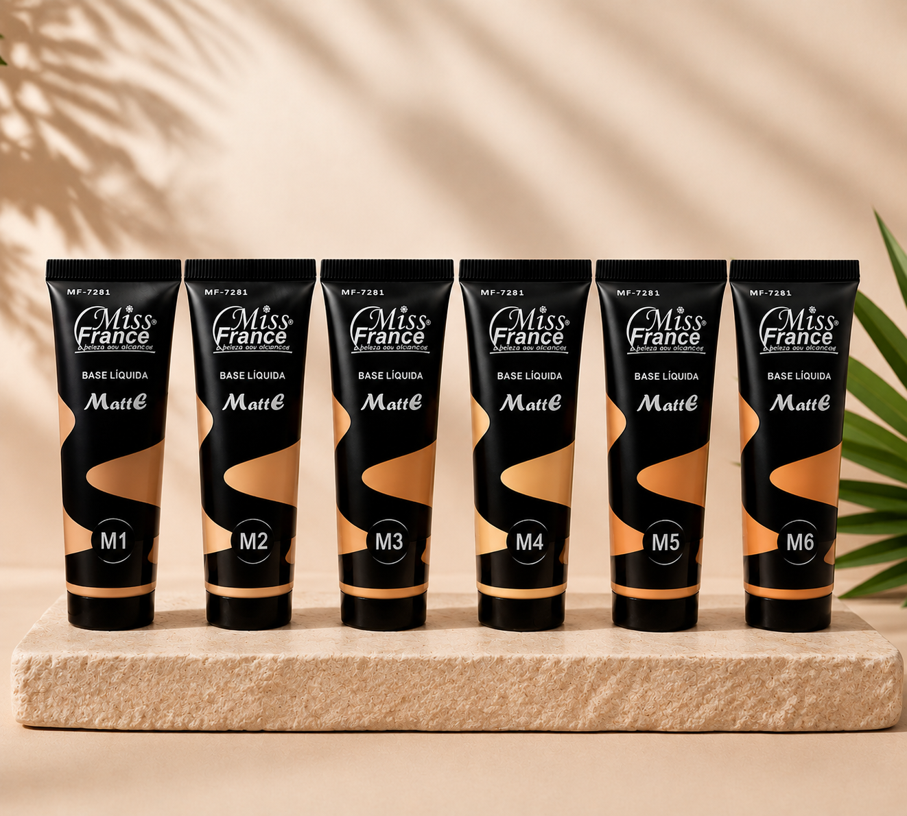 Base Líquida Matte Miss France Alta Cobertura Natural Pele Uniforme 30ml