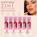 Kit Labial 2 em 1 Lip Gloss + Lápis Contorno Hudamoji