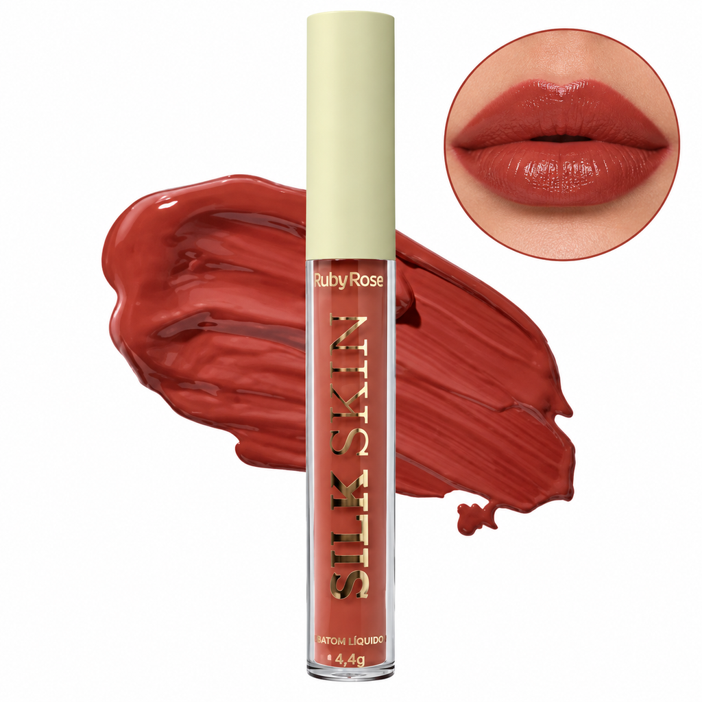 Batom Líquido Matte Ruby Rose Silk Skin Comfort Lips 3,5ml Alta Pigmentação Longa Duração