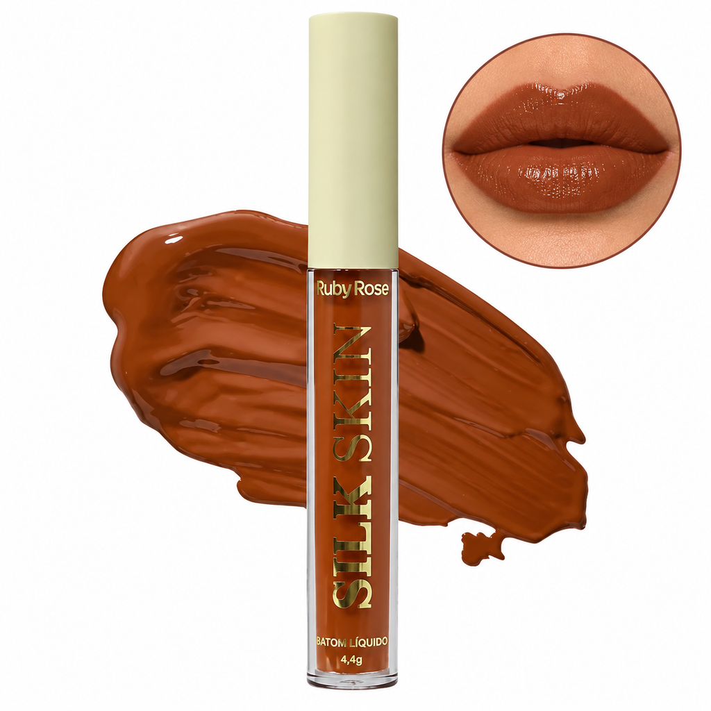 Batom Líquido Matte Ruby Rose Silk Skin Comfort Lips 3,5ml Alta Pigmentação Longa Duração