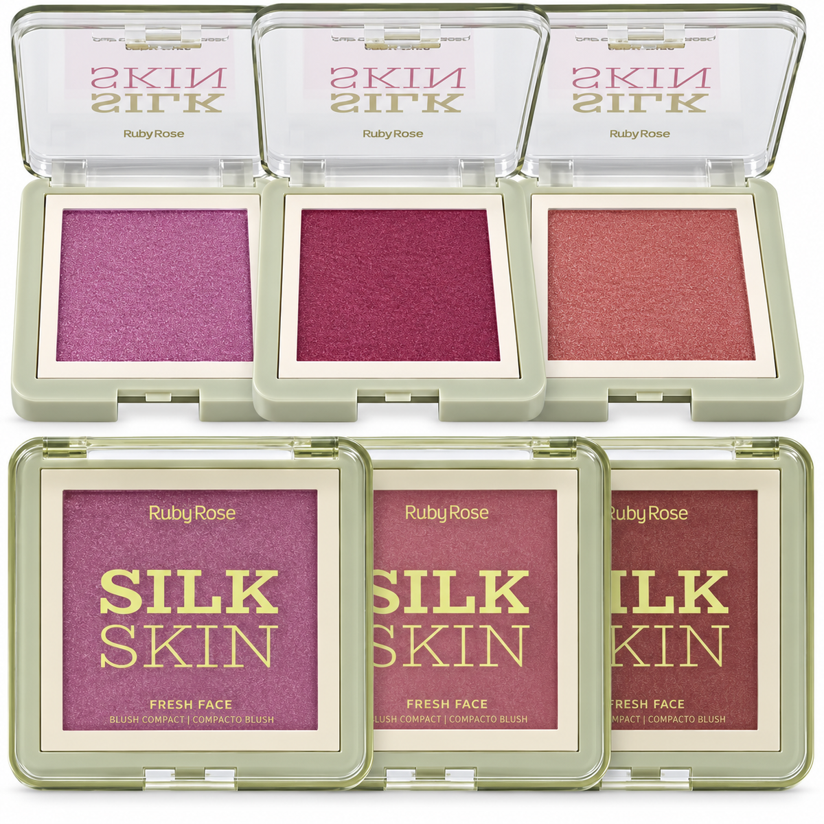 Blush Cremoso Fresh Face Silk Skin Ruby Rose 7,4g Alta Pigmentação Acetinado