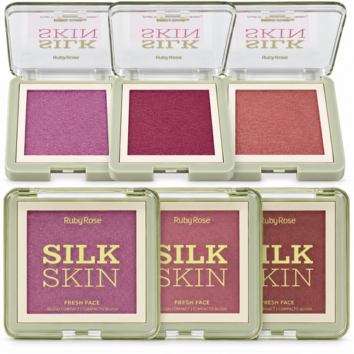 Blush Cremoso Fresh Face Silk Skin Ruby Rose 7,4g Alta Pigmentação Acetinado
