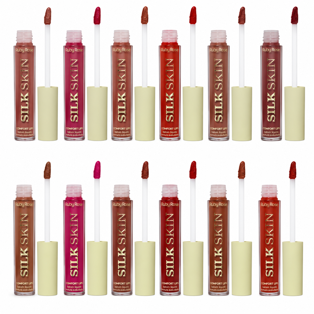 Batom Líquido Matte Ruby Rose Silk Skin Comfort Lips 3,5ml Alta Pigmentação Longa Duração
