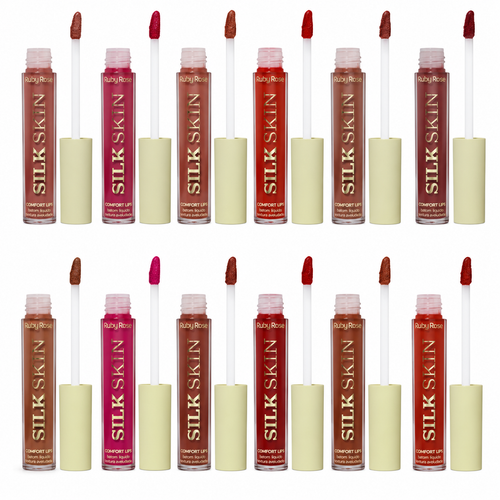 Batom Líquido Matte Ruby Rose Silk Skin Comfort Lips 3,5ml Alta Pigmentação Longa Duração
