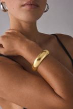 Bracelete Feminino Liso Articulado Minimalista Dourado Prata