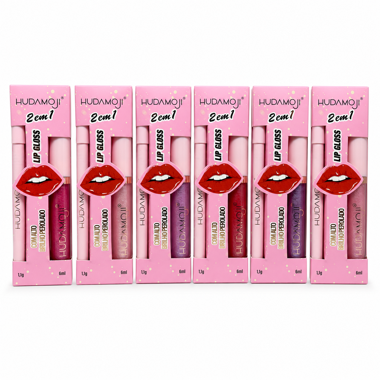 Kit Labial 2 em 1 Lip Gloss + Lápis Contorno Hudamoji