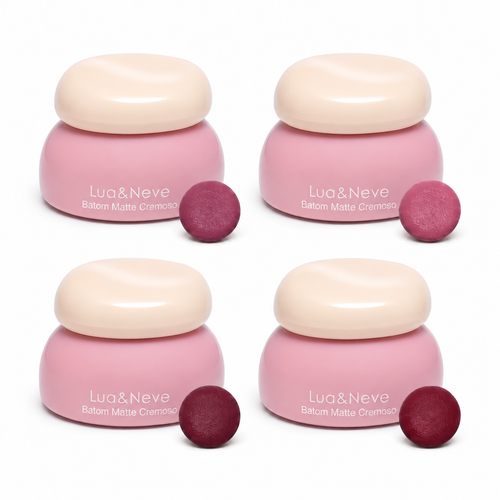 Batom Matte Cremoso Lua&Neve Alta Pigmentação Longa Duração Com Aplicador de Silicone