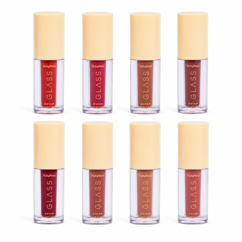 Batom Líquido Glass Ruby Rose Alta Pigmentação Cores Intensas