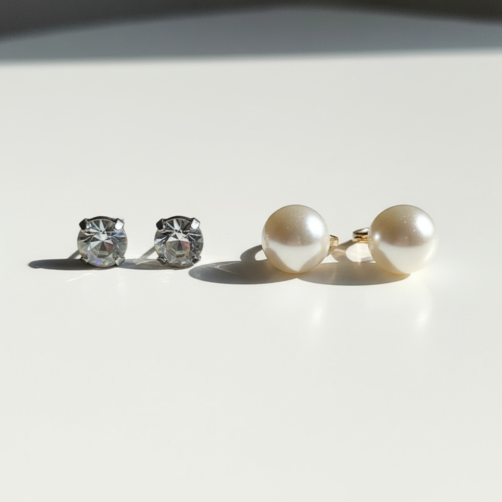 Kit 5 Brincos Dourado com pérolas, strass, argolas e encaixe ear cuff