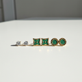 Kit 3 Brincos Dourado e Verde em aço inoxidável com detalhes verde e strass