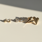 Kit 3 Brincos Dourado com gota e ponto de luz