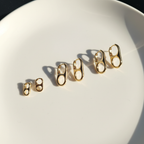 Kit 3 Brincos Dourado com Argola com Design de Elos
