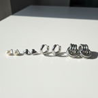 KIT 4 Brincos Prateado com pérolas e argolas