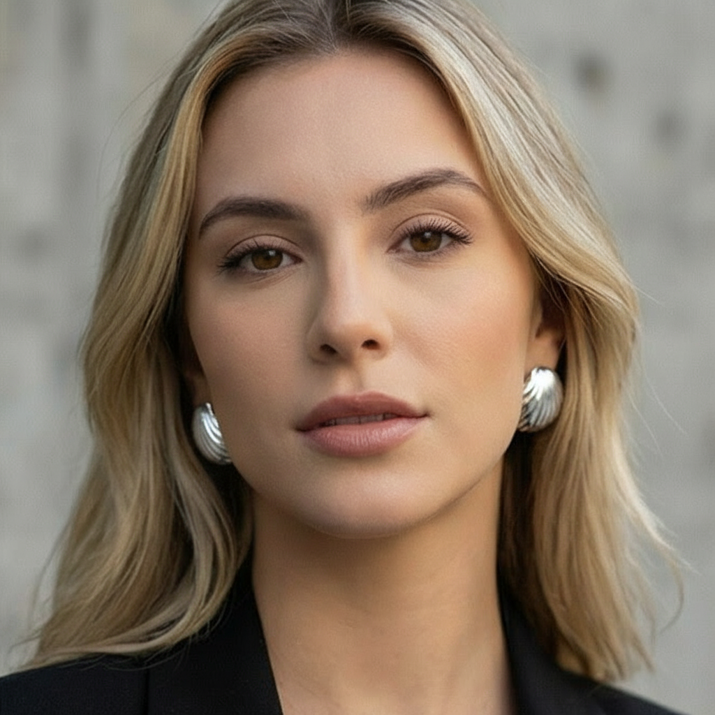 KIT 3 Brincos Prata em formato concha e strass