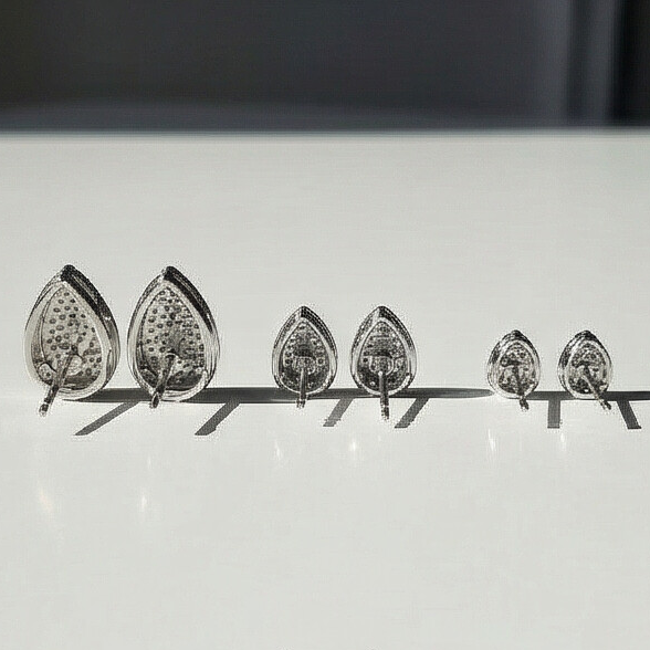 Kit 3 Brincos Prata de pares gota cravejados