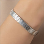Pulseira Prata Malha Frisada