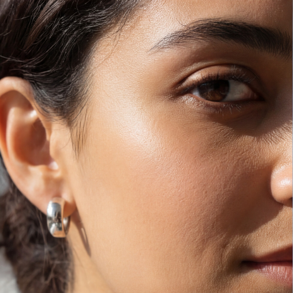 Kit 3 Brincos Prateado de Argolas lisas