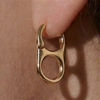 Kit 3 Brincos Dourado com Argola com Design de Elos