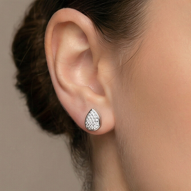 Kit 3 Brincos Prata de pares gota cravejados