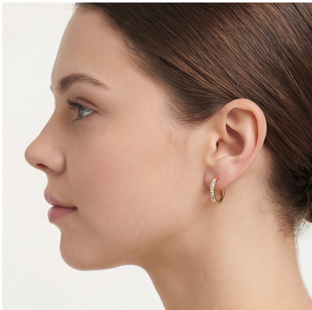 Kit 3 Brincos Dourado com Argolas com strass