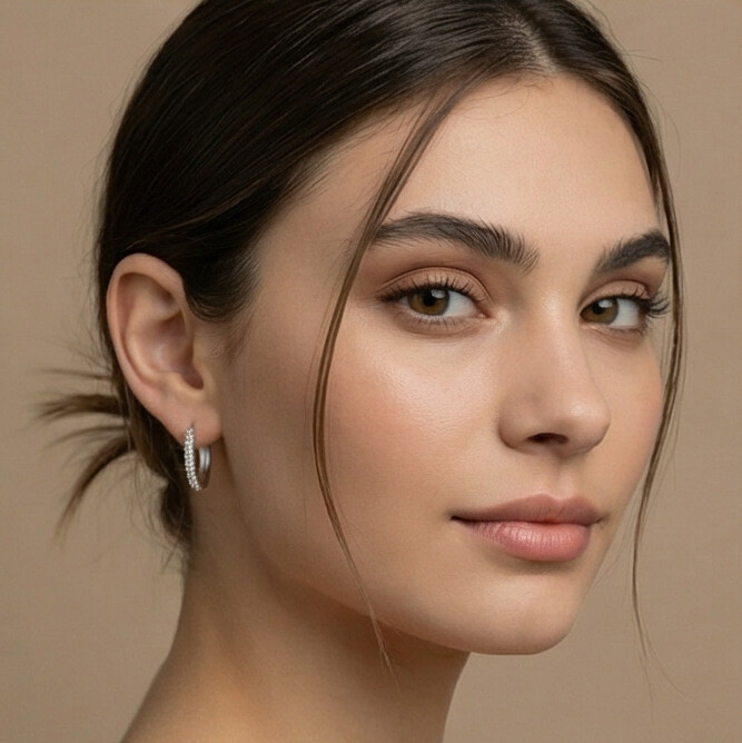 Kit 3 Brincos Prata com Argolas cravejadas