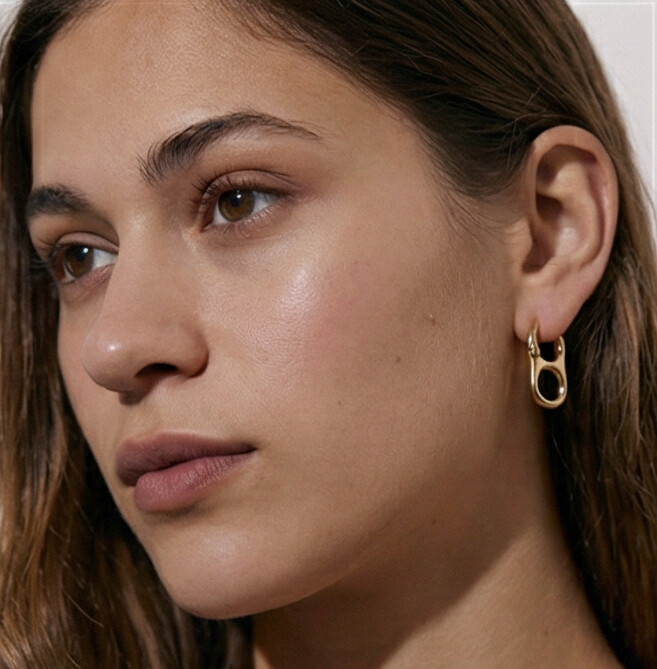 Kit 3 Brincos Dourado com Argola com Design de Elos