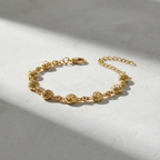 Pulseira Dourada com elos redondos trabalhados