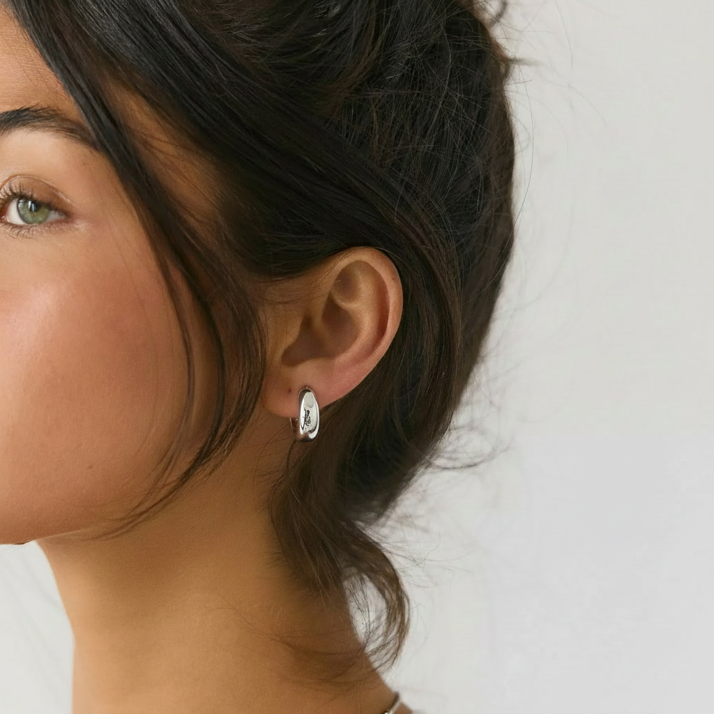 Kit 3 Brincos Dourado, Prata e Rose Argolas Pequenas Lisas