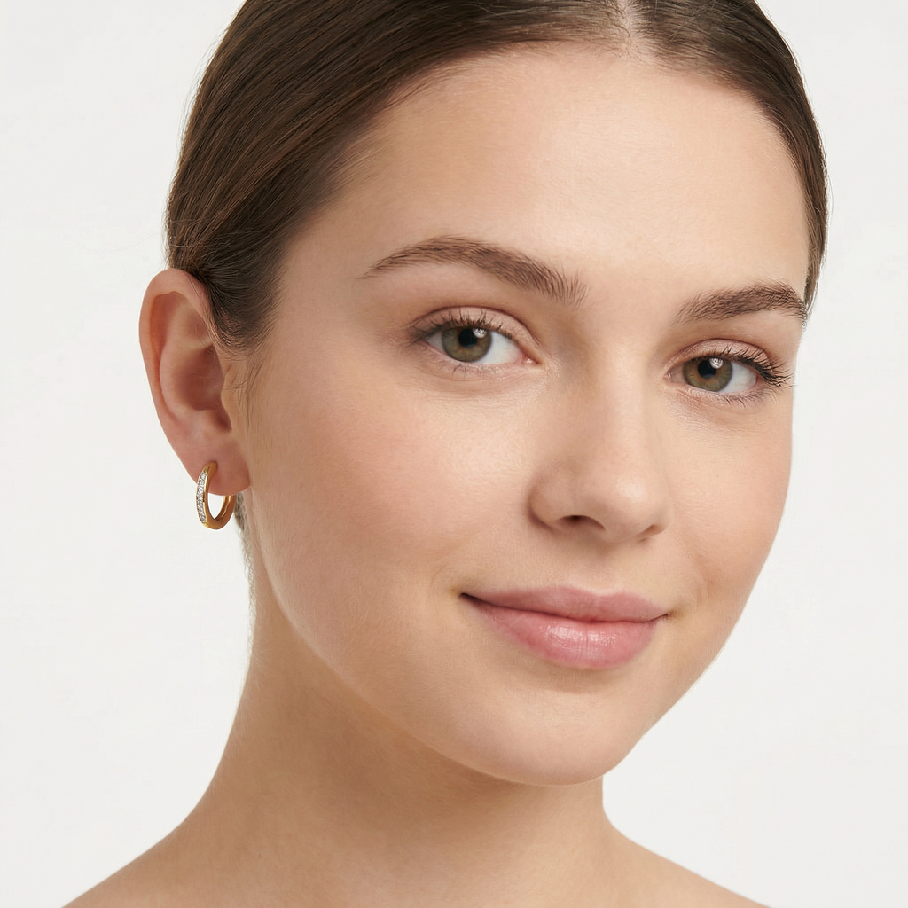 Kit 3 Brincos Dourado com Argolas com strass