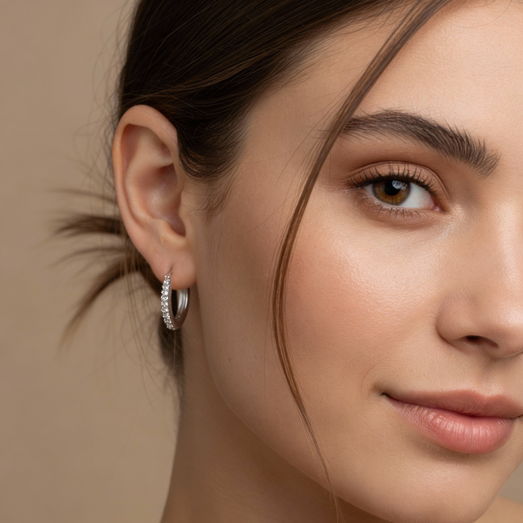 Kit 3 Brincos Prata com Argolas cravejadas