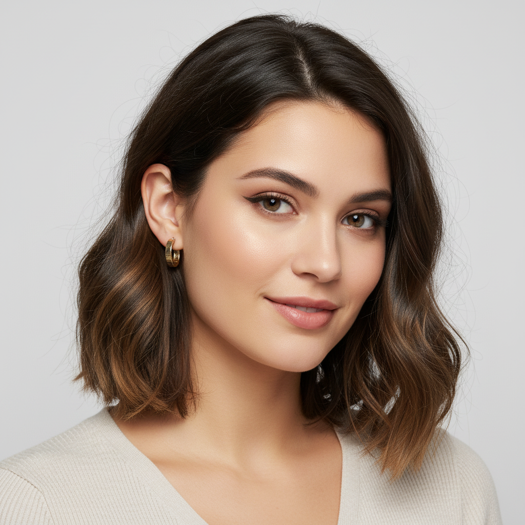 Kit 5 Brincos Dourado com pérolas, strass, argolas e encaixe ear cuff