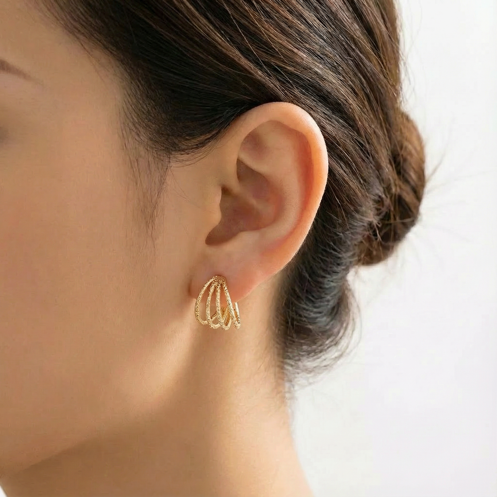 Kit 4 Brincos Dourado e Cristal Mix de Formatos