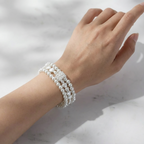 Pulseira Pérola Multi-Voltas com contas de coração