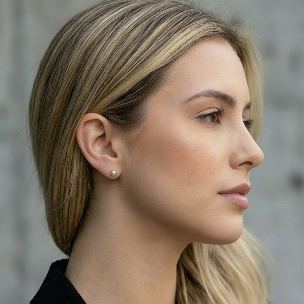 KIT 3 Brincos Prata em formato concha e strass