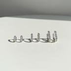 Kit 3 Brincos Prata com Argolas de coração com strass