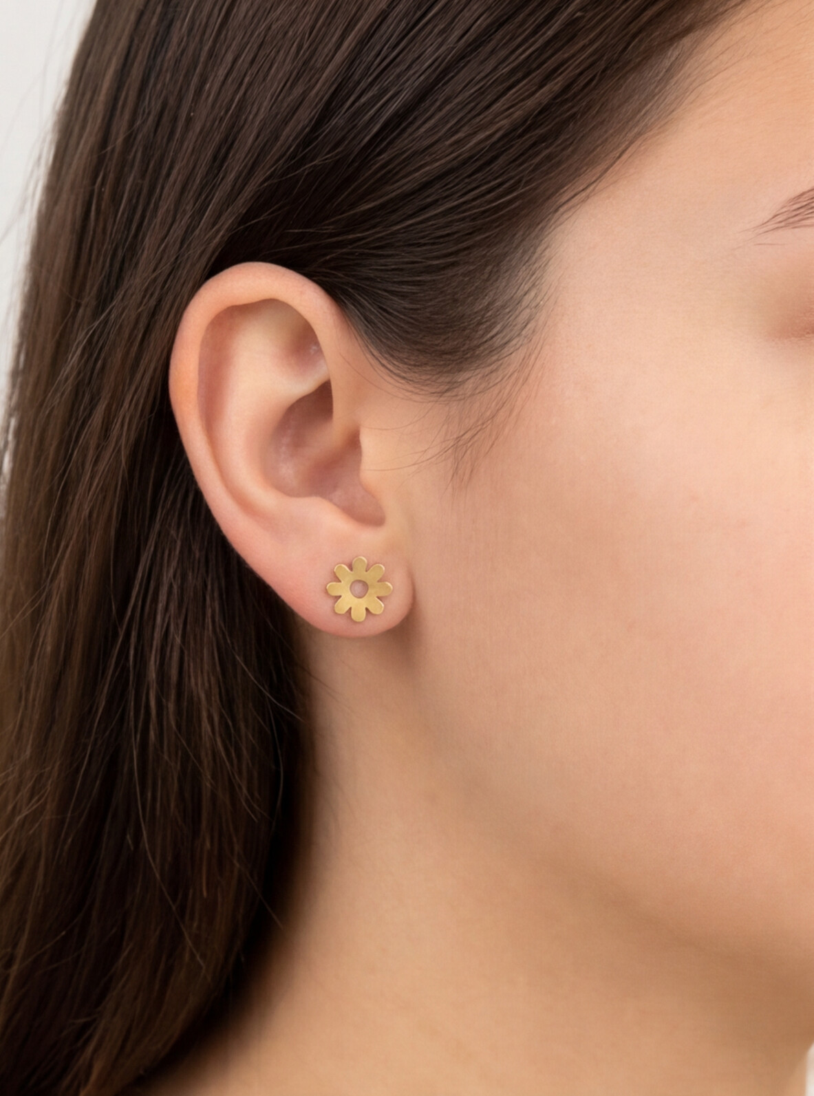 Kit 3 Brincos Dourado e Vermelho em aço inoxidável 316L com flores e cristais