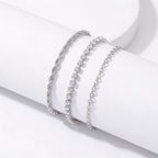 Kit 3 Pulseiras com strass em aço inoxidável 316L