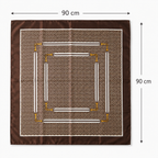 Lenço Feminino Cetim Seda Estampa Geométrica 90x90cm