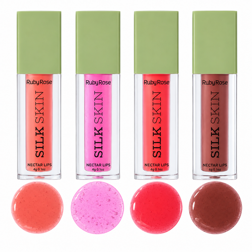 Lip Oil Nectar Lips Ruby Rose Silk Skin Hidratante Brilho Labial